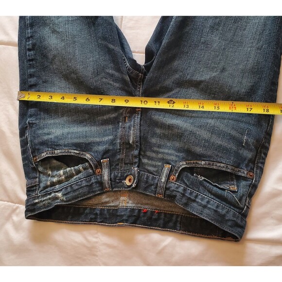 X2 Denim Laboratory Jeans Womens Size 6 Short Flare With Distressed Denim Look - Picture 5 of 11